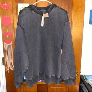 SKIMS Charcoal Boyfriend Fleece Pullover